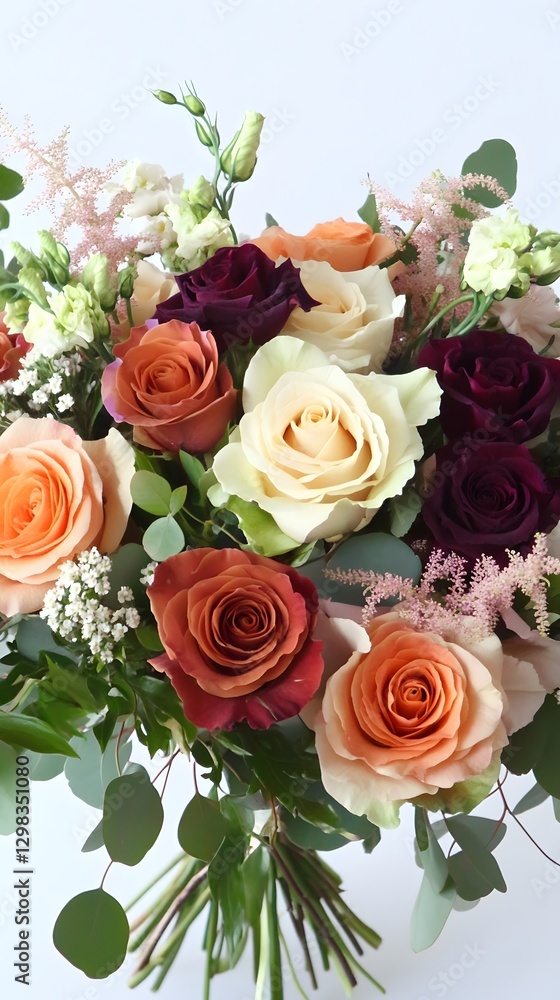 Fototapeta premium Elegant Autumnal Rose Bouquet Wedding Flowers