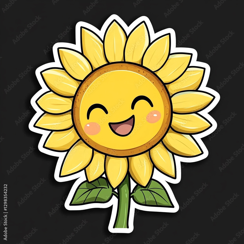 Cheerful Kawaii Sunflower with a Winking Face Bright and Playful Floral Character Perfect for Cute Designs Happy Themes and Whimsical Illustrations in Vibrant Colors Cheerful Kawaii Sunflower with a Winking Face Bright and Playful Floral Character Perfect for Cute Designs Happy Themes and Whimsical Illustrations in Vibrant Colors