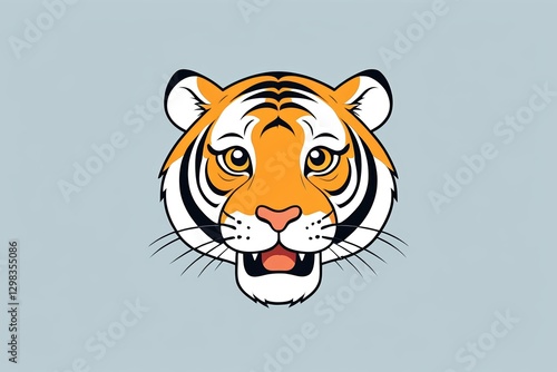 there is a tiger head with a big smile on it's face