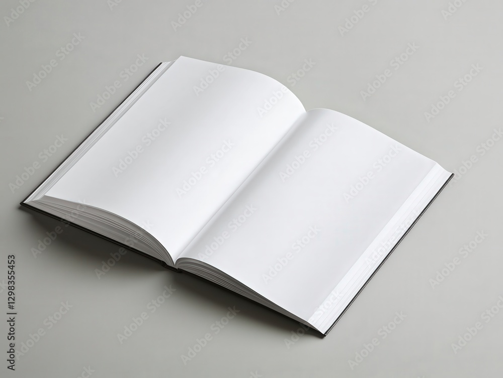Blank Open Book on a Light Gray Background for Creative Use Blank Open Book on a Light Gray Background for Creative Use