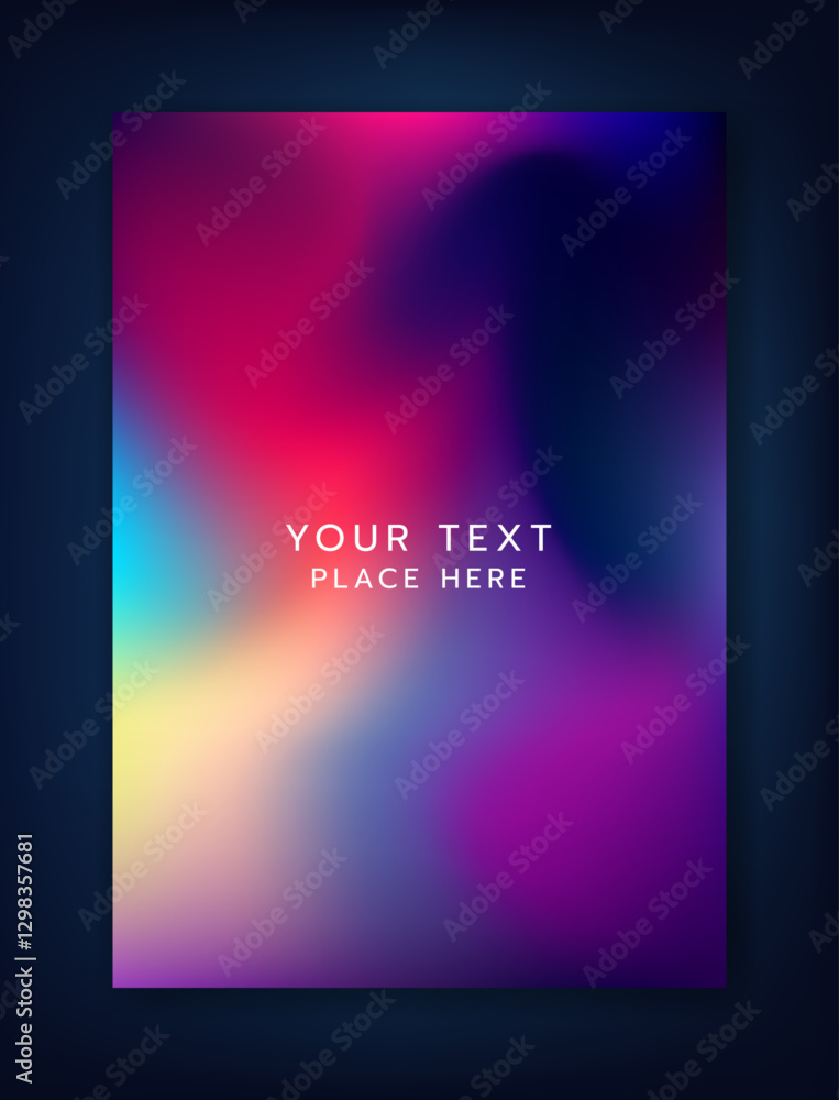 Fototapeta premium Gradient poster. Colorful Bright futuristic minimal background. Pink purple trendy background. Trendy fluid creative brochure. Flyer template. Abstract hologram. Vector multicolor modern illustration