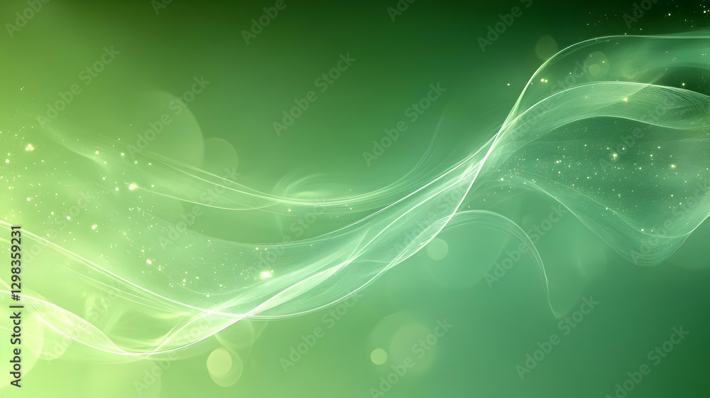 Abstract Green Wave Background Illustration Abstract Green Wave Background Illustration