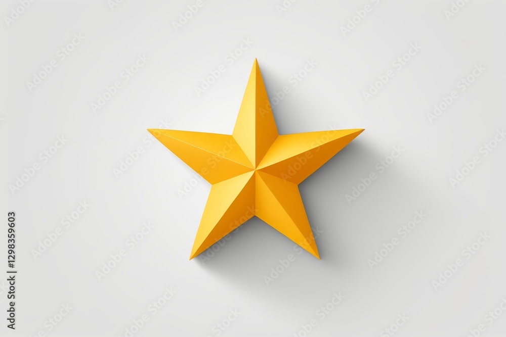 Obraz premium yellow star on a white background with shadow
