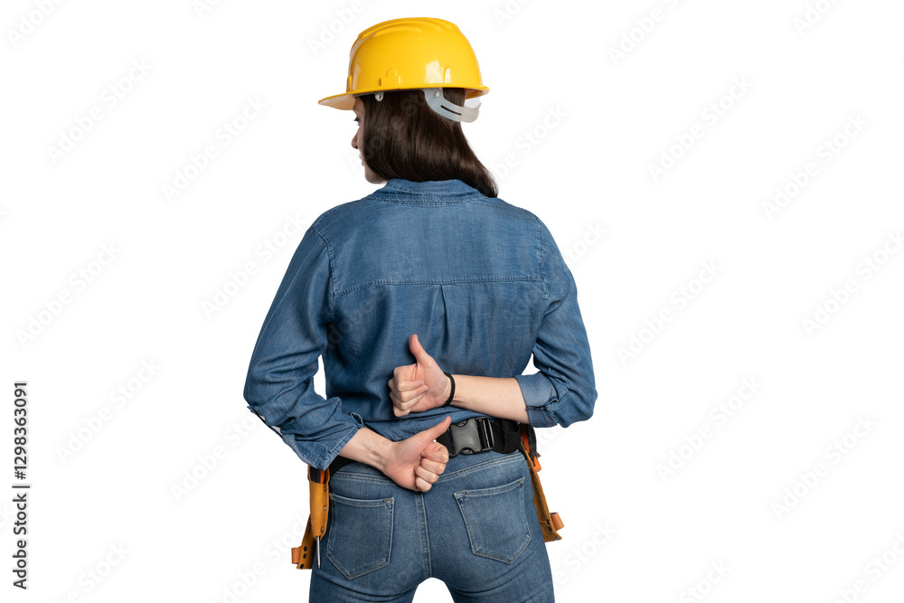 Construction Worker Showing Mixed Signals Construction Worker Showing Mixed Signals