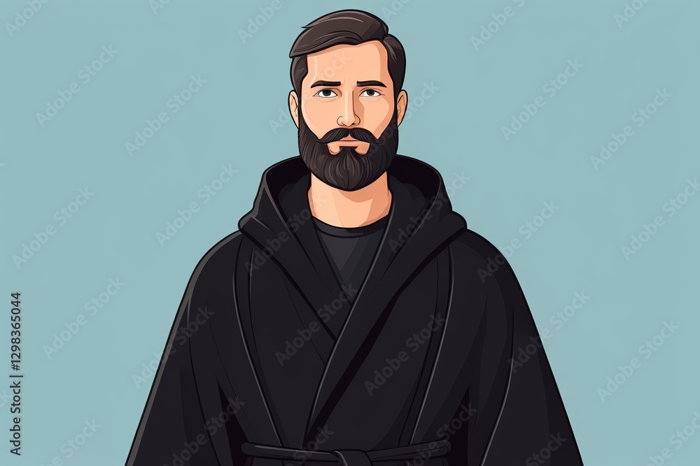 arafed man in a robe with a beard and a black robe arafed man in a robe with a beard and a black robe