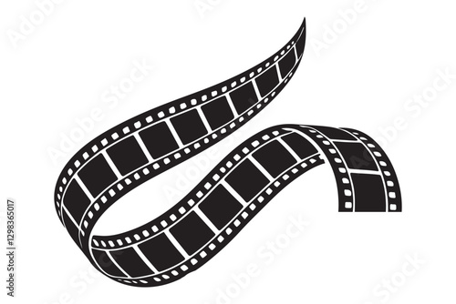 Wavy Film Strip Vector Illustration for Motion Picture Designs