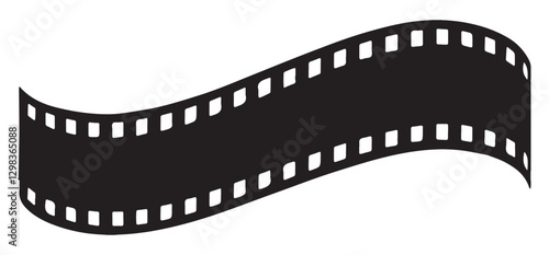 Curved Film Strip Design Element Vector for Creative Artwork