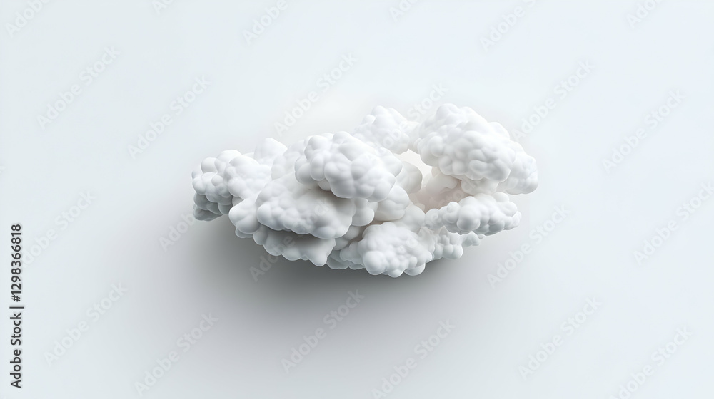 White Cloud Like Formation on White Background Isolated with Soft Texture and Smooth Surfaces White Cloud Like Formation on White Background Isolated with Soft Texture and Smooth Surfaces