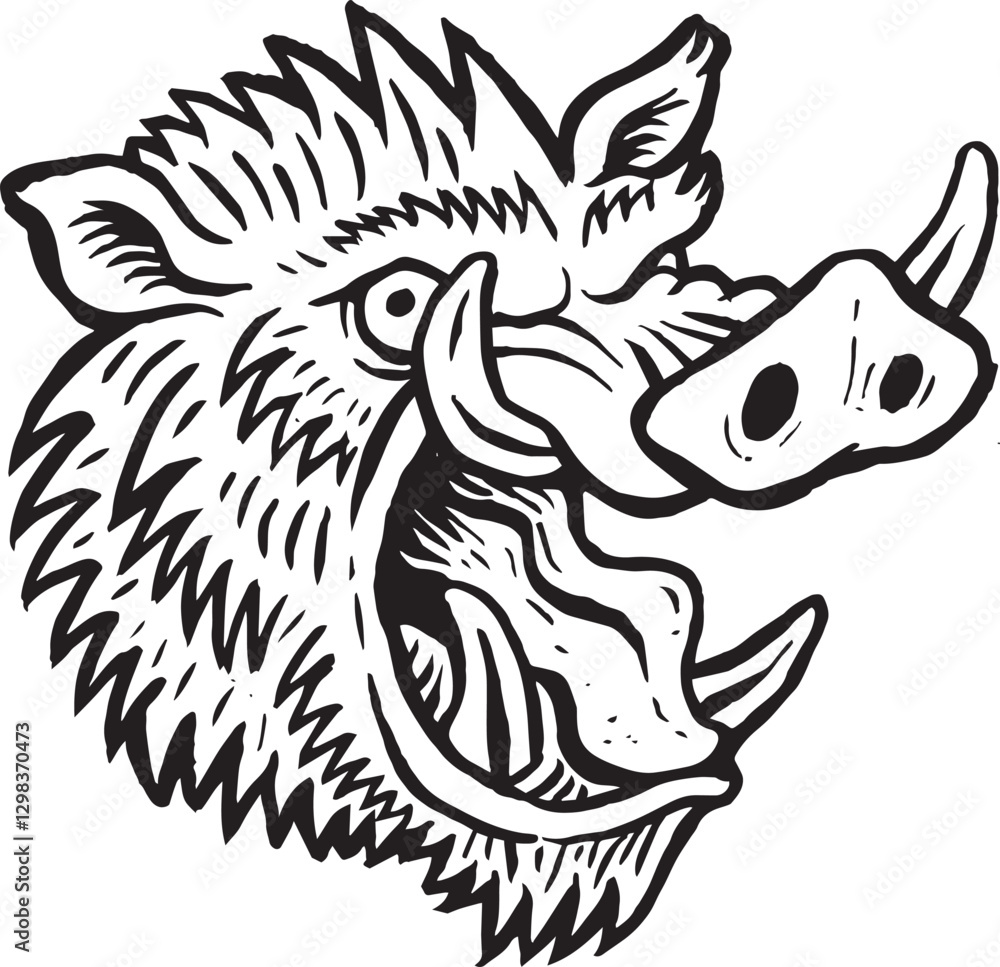 Obraz premium Boar wild pig vector illustration