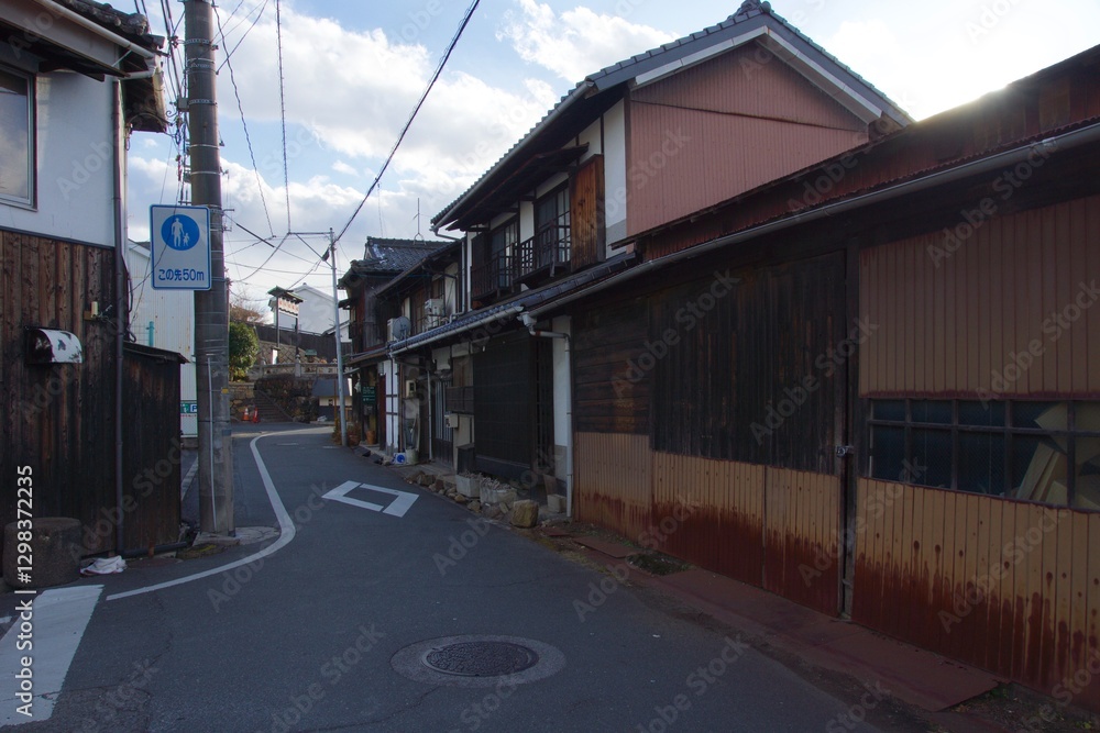 Obraz premium 倉敷の風景 阿智神社 鶴形山 