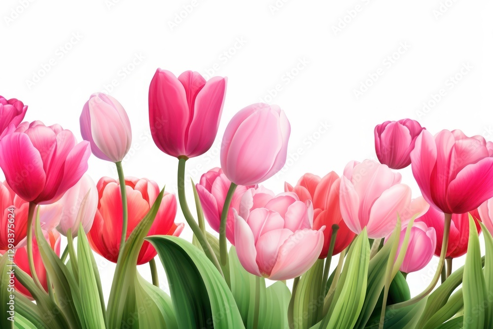 Tulip line horizontal border blossom flower nature. Tulip line horizontal border blossom flower nature.