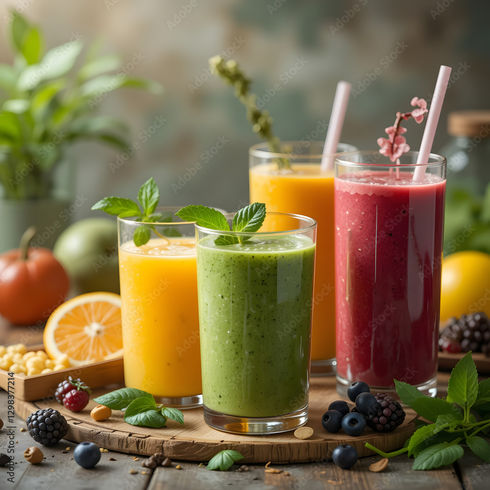 Healthy Fresh Fruit Smoothie with Strawberry and Lemon in a Glass Healthy Fresh Fruit Smoothie with Strawberry and Lemon in a Glass