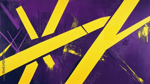 Wallpaper Mural Abstract Expressionism: A Symphony in Yellow and Purple Torontodigital.ca