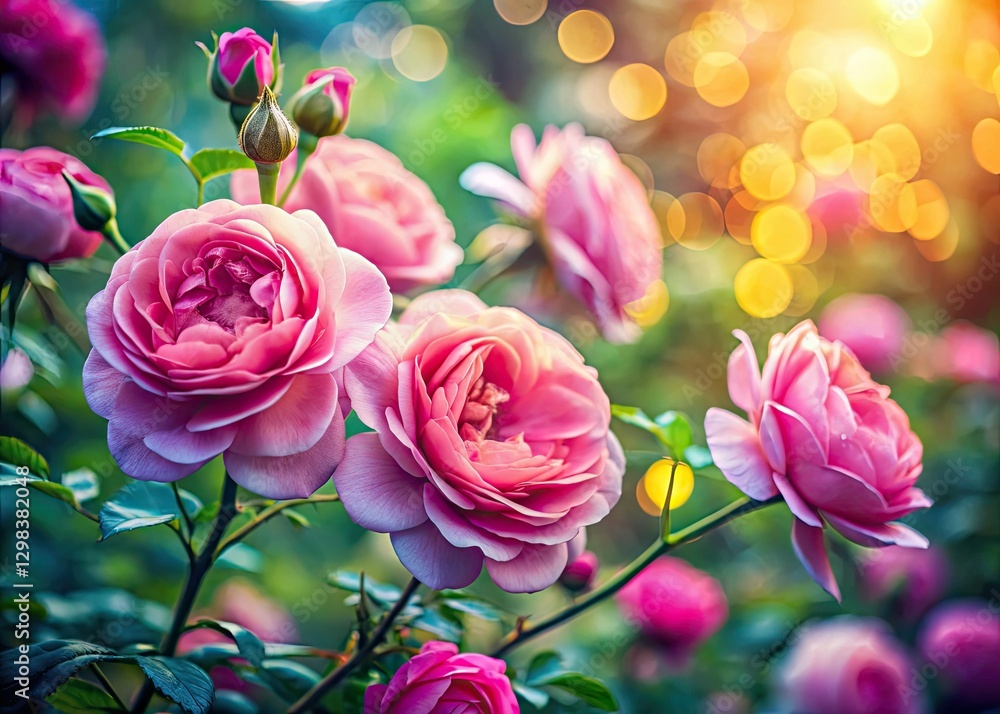 Delicate pink roses fill the frame, a dreamy close-up in soft-focus film photography. Delicate pink roses fill the frame, a dreamy close-up in soft-focus film photography.