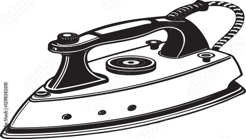 Cloth iron silhouette vector design with white background.