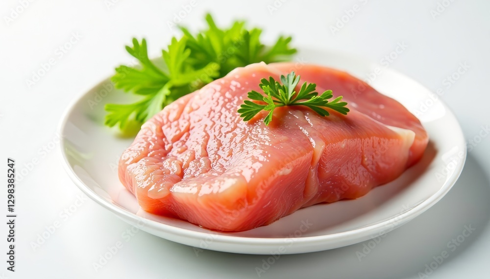 Raw chicken breast mockup, pristine white background , cuisine, poultry Raw chicken breast mockup, pristine white background , cuisine, poultry
