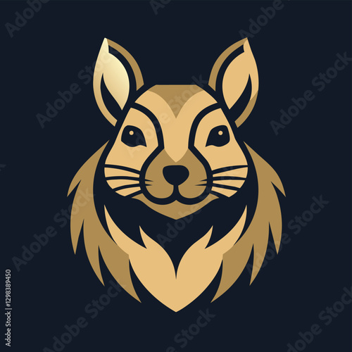 chinchilla portrait logo design vector 