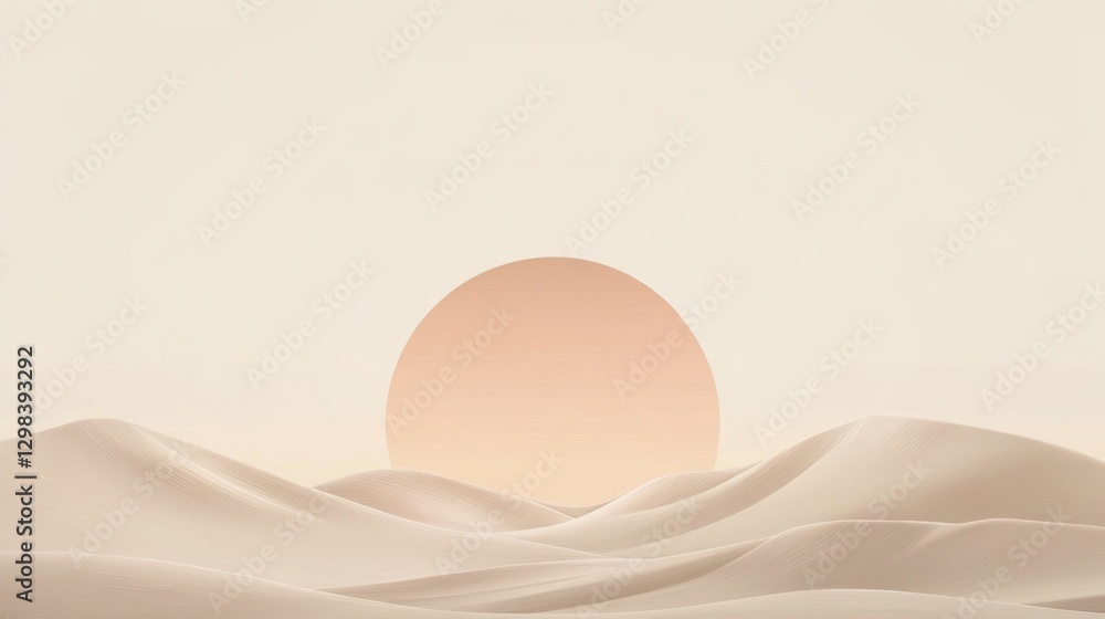 Fototapeta premium Desert Sunset Minimalist Scene