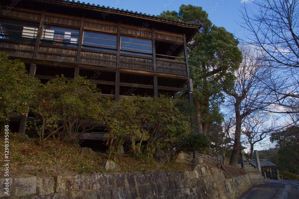 倉敷の風景　阿智神社　鶴形山
