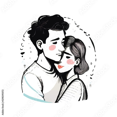 Loving Couple Embrace in Intimate Moment