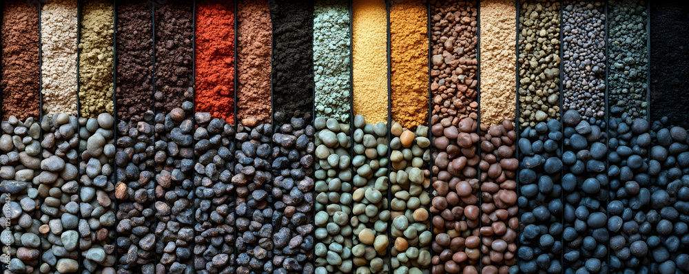 Colorful Stone and Soil Samples Illustration Colorful Stone and Soil Samples Illustration