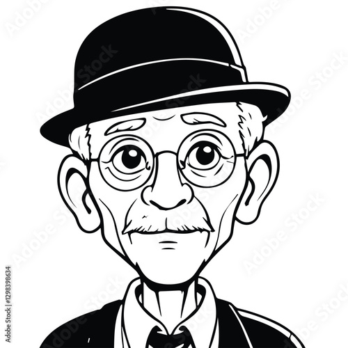 notion style avatar old man 