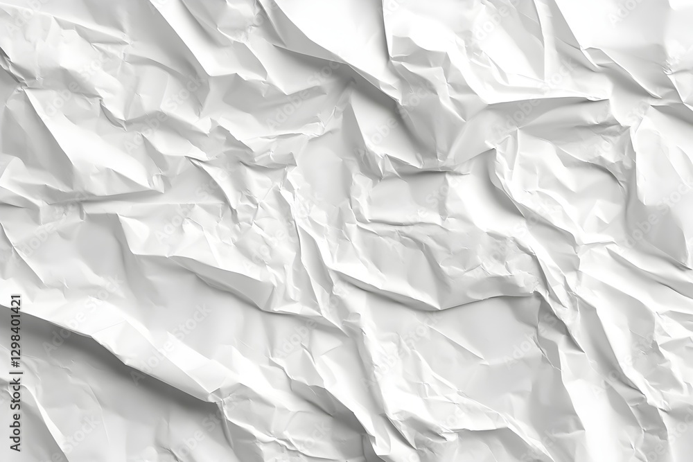 Obraz premium Close-up of White Crumpled Paper Texture, High Resolution and Detail, Blank Paper Sheet, Sharp Focus