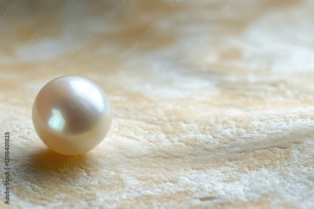 A single white pearl sits on a piece of paper, isolated and elegant A single white pearl sits on a piece of paper, isolated and elegant
