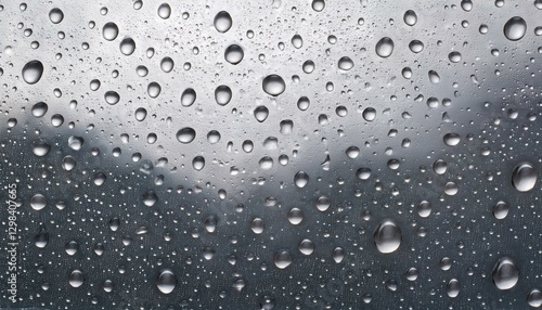 Realistic rain drops on the transparent background. Vector
