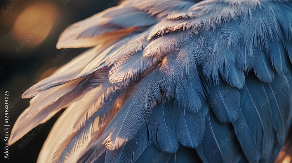 Fototapeta premium A detailed view of a blue bird's plumage