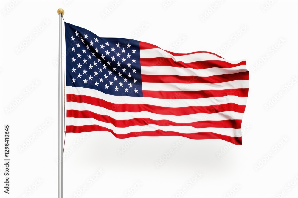 Flag white pole white background. Flag white pole white background.