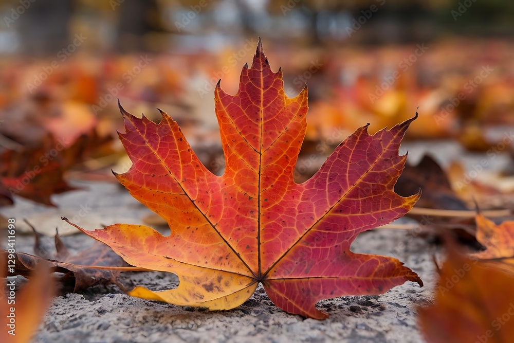 Autumn maple leaf on wooden background with bokeh effect Autumn maple leaf on wooden background with bokeh effect