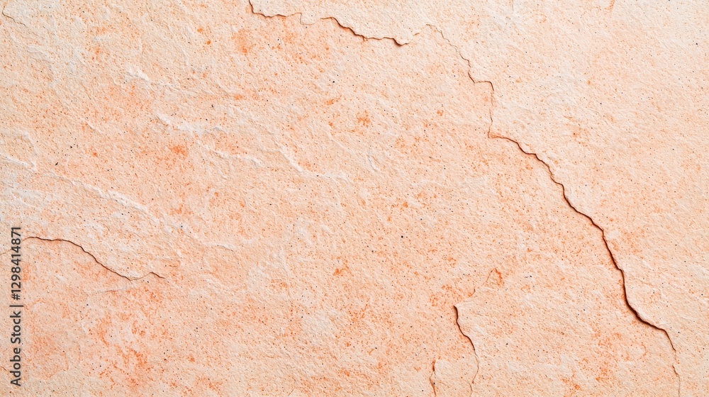 Obraz premium Textured Wall Surface with Cracks and Peach Color Tones