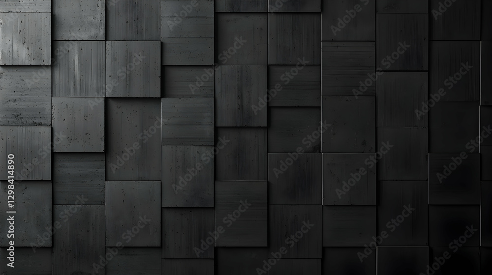 Abstract Geometric Pattern Of Black Cubes Forming A Textured Wall Background Abstract Geometric Pattern Of Black Cubes Forming A Textured Wall Background