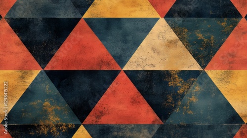 Seamless Pattern Triangles Scene with Bold with Duotone