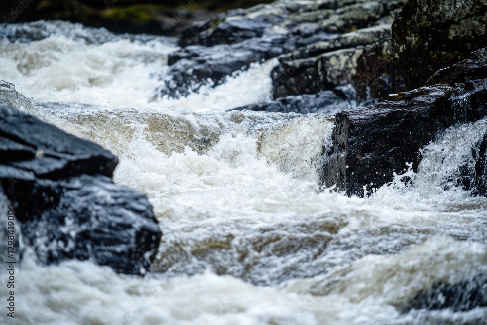 A close-up view of a river with rocks and water A close-up view of a river with rocks and water