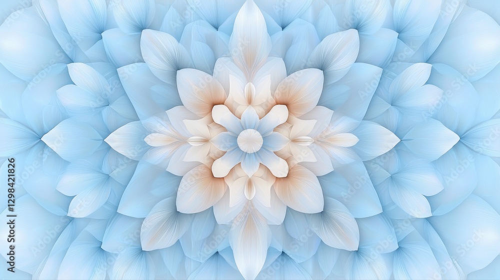 Obraz premium Intricate blue and white floral mandala design, perfect for backgrounds and creative projects.