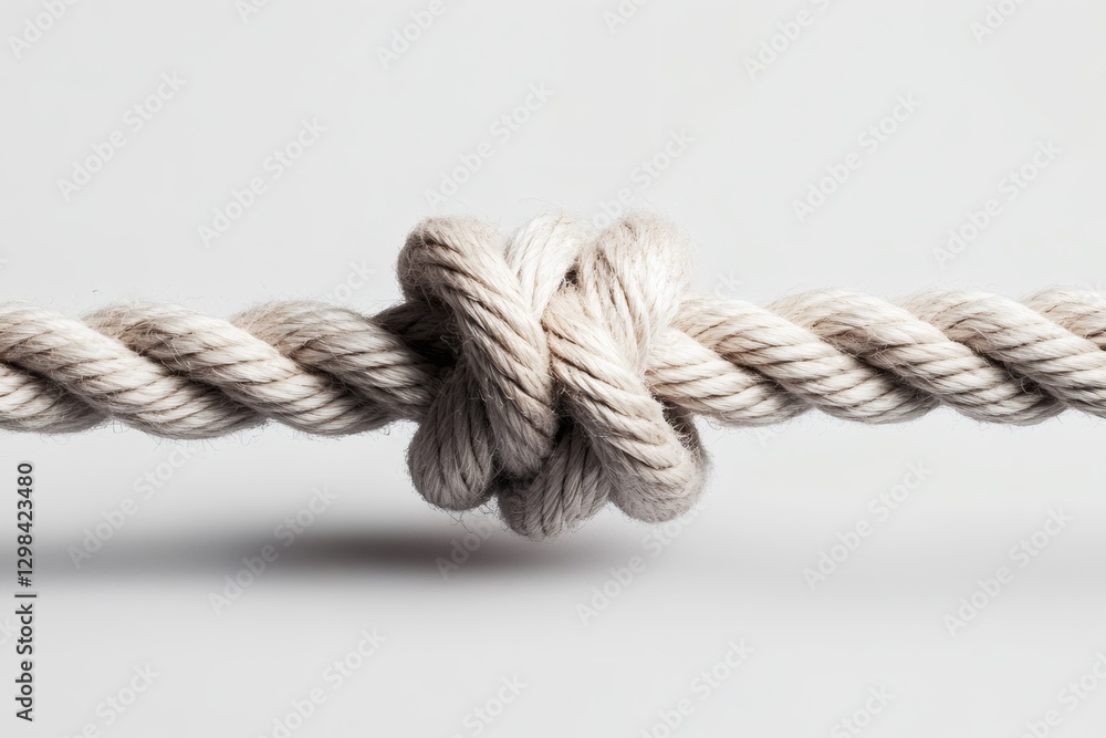 Intricate knot tied with natural fiber rope. Generative AI Intricate knot tied with natural fiber rope. Generative AI