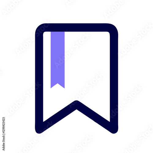 Simple design of a bookmark with a ribbon in a minimalistic style for reading or organization
