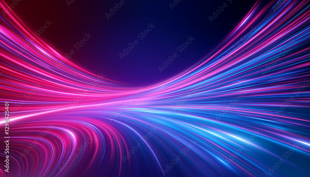 Futuristic dynamic motion technology. Neon pink blue purple red color glowing lines background, glowing wave swirl, impulse cable lines, high-speed light trails effect. Futuristic dynamic motion technology. Neon pink blue purple red color glowing lines background, glowing wave swirl, impulse cable lines, high-speed light trails effect.