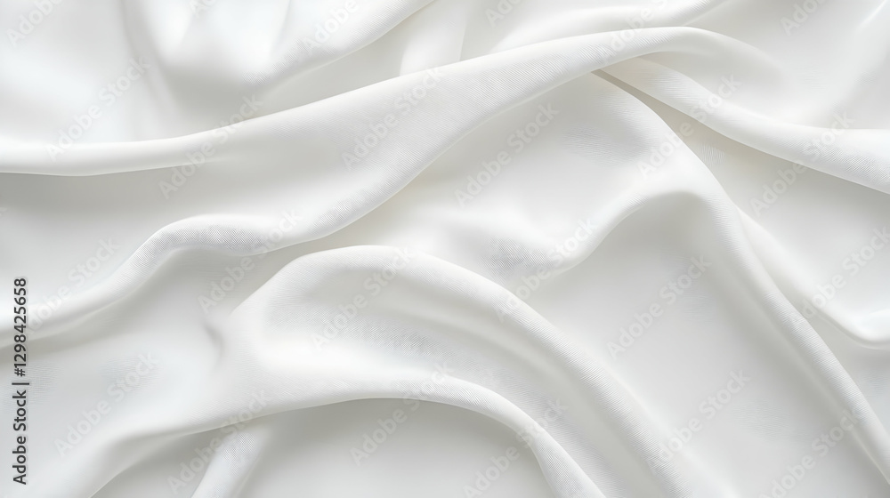 Obraz premium White Fabric Surface With Subtle Texture and Flowing Drapes