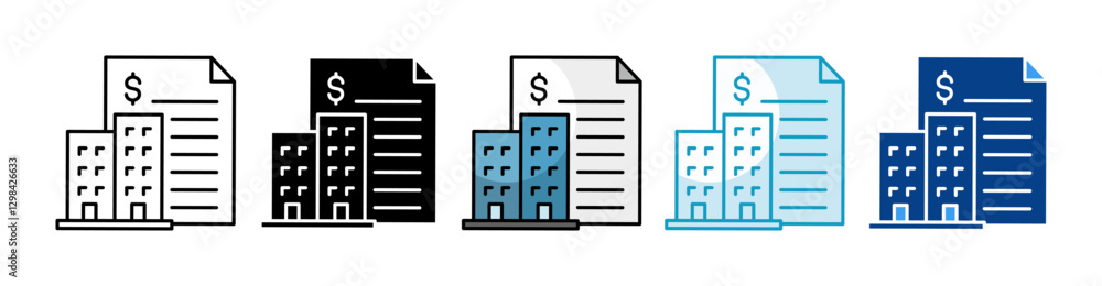 Construction Financing Icon Set Multiple Style Collection Construction Financing Icon Set Multiple Style Collection