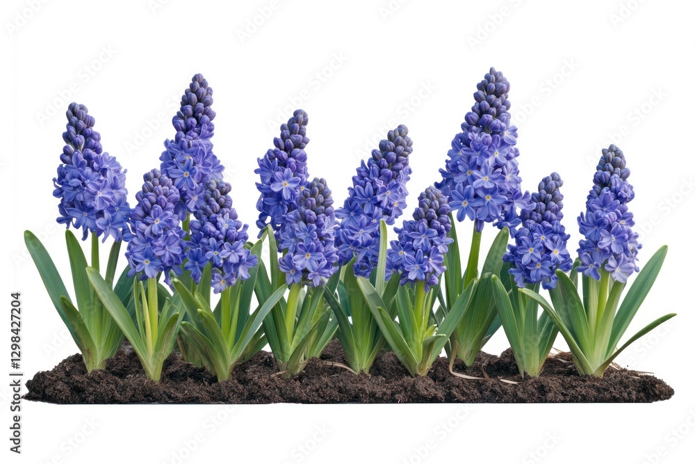 Fototapeta premium Blue Hyacinth flower bed hyacinths garden plants.