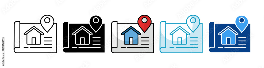 Zoning Regulations Icon Set Multiple Style Collection Zoning Regulations Icon Set Multiple Style Collection