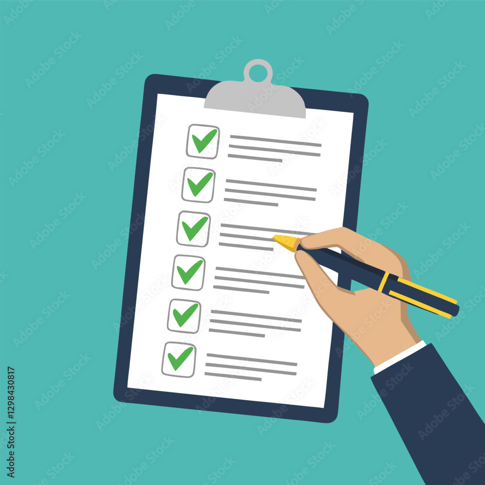 Clipboard with checklist simple style. Vector illustration Clipboard with checklist simple style. Vector illustration