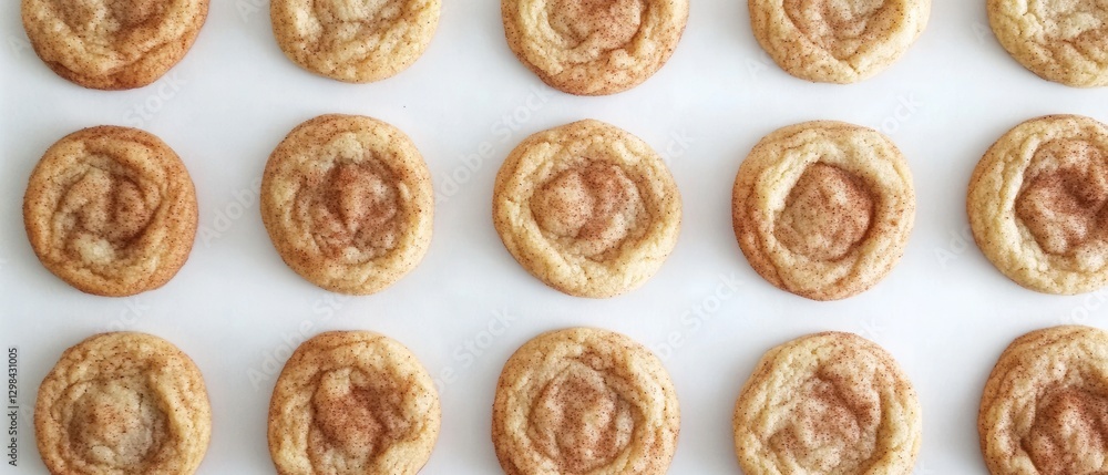 A Row of Twelve Cinnamon Sugar Cookies