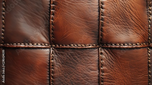 Leather Texture Stitched View with Patterns with Earthy
