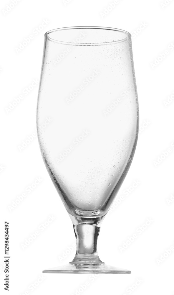 One empty beer glass isolated on white One empty beer glass isolated on white