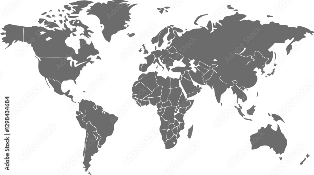 Obraz premium World map on white background. Vector 