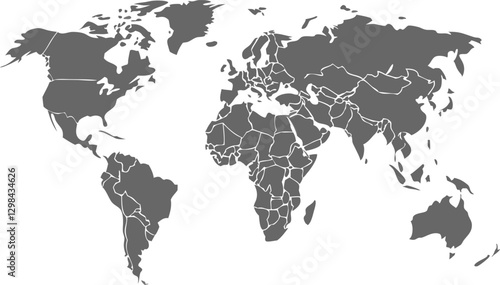 World map on white background. Vector 